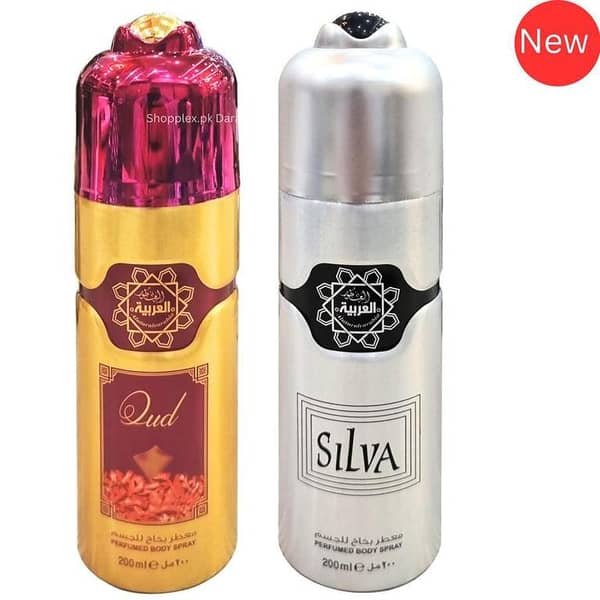 Perfumed Oud Men and Women Body Spray Pack of 2 Oud and Silva Arabic Body Spray Al Arabia Long Lasting Imported High Quality | Men and Women | Gift Value Budget Pack for all Occasion  Birthday | Wedding | Anniversary | Best Seller Perfumed Body Spray