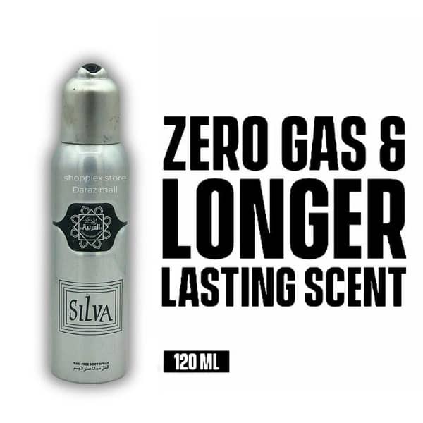 Silva Alarabia Perfume Body Spray 120ml Gas free Long Lasting High Executive Imported Quality Gifting For Men | Arabic Dubai Silva Fresh Scent Fragrance For Boys Gents Mens Executive Officer Gym Male Gifting For All Religious Occassion Hajj and Umrah