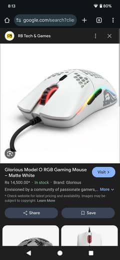 Glorious Model O Matte White Original Gaming Mouse