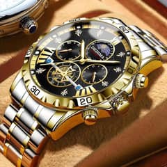 Detima Men's Luxury Quartz Watch – Waterproof, Luminous, Free Delivery