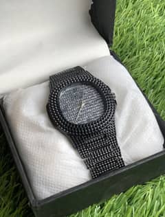 Golden & Black Men Watch