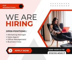 urgent need staff for males and females