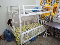 Baby double metal bunk bed and cot