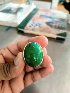 Hussaini Feroza Silver Ring – 58.72 Carats | Original & Powerful Stone