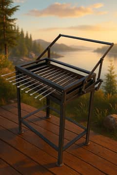 BBQ REVOLVING GRILL+SKEWERS