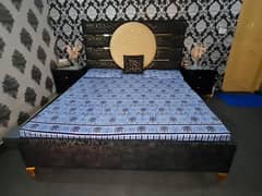 KING SIZE BED SET FOR SALE WITH MATERESS PRICE 70000 JOHER TOWN LAHORE