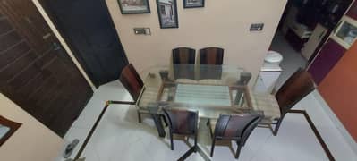 Wood Dining Table 6 seater  / 6 chairs