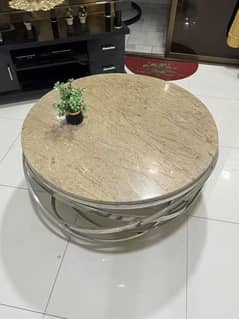 Center Table marble and steel frame new