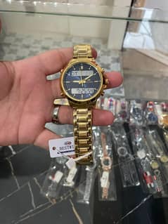 Bestwin Golden Stainless Analog+Digital Mens Watch luxury Watch wrist