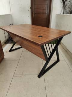 Office Table with 3-Drawer Cabinet | Stylish Wooden Design