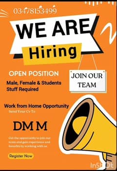 We are hiring staff for office management and online marketing