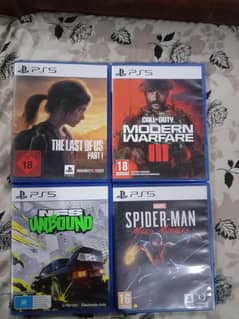 Call of Duty Modern Warfare 3,The Last of Us Part 1,Spiderman,NFS,Ps5