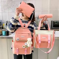 4 Pcs nylon bag pack for girls and boys with free delivery