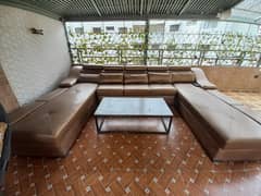 9 seater sofa set with centre table for sale both in 10/10 condition