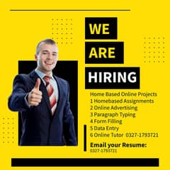 we are hiring males and females staff for office base and home base