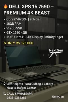Dell XPS 7590 | Core i7 9750H | 4K UHD | 16GB RAM | Gaming Laptop