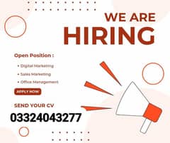 We are hiring staff for once work and online marketing