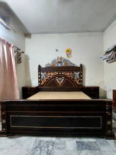King size Bed with side Tables & 5 inch new Mattress