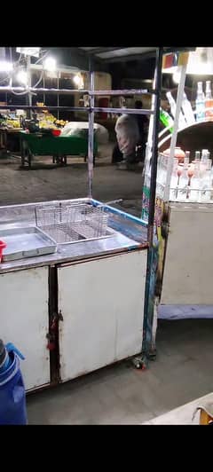 french fries and roll samosa counter