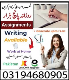 Boys/Girls Online job available,Part time/Data Entry/Typing/Assignment