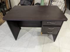 Dark Brown 3 Drawer Writing Desk