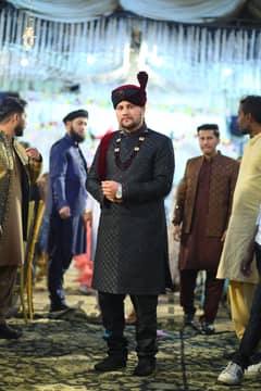 Black Embroidered Sherwani – Perfect for Weddings | Size Medium"