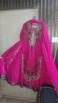 Full flair maxi dress  with Dupata