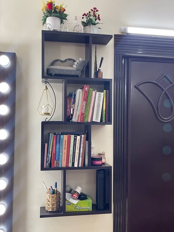 mirror with led lights and shelf 3