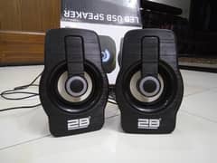 2betech Black LED USB multimedia speaker