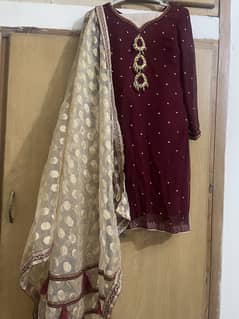 Fancy maroon dress