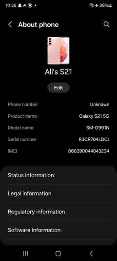 S21 8gb, 256gb, Non Pta