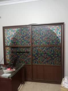 Wooden colored almunium sliding door with frame