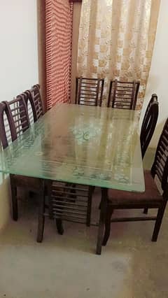 Dining with 6 chair heavy Mirror