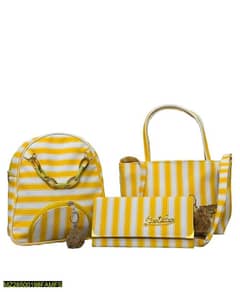 3PCs leather PU hand bag set