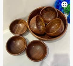 Wooden Dinner set. Cup glasses