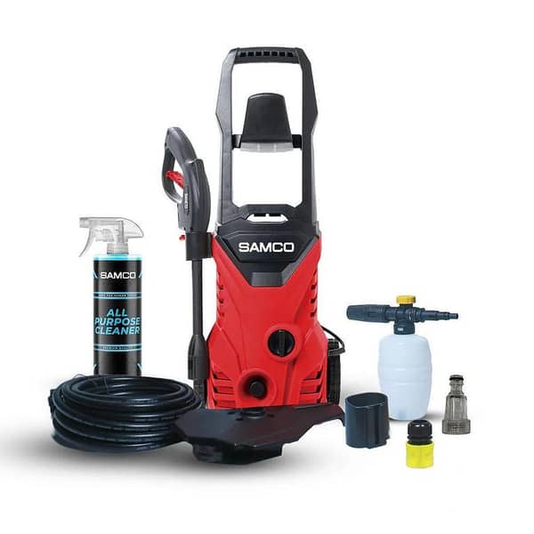 Samco 1600 Watts High Pressure Washer (130 Bar) with Foaming Canon and Samco All Purpose Cleaner