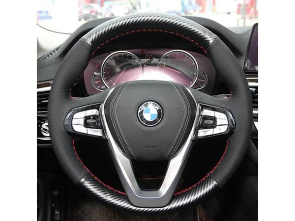 Universal Stitching Steering Wheel Cover Carbon Fiber Design