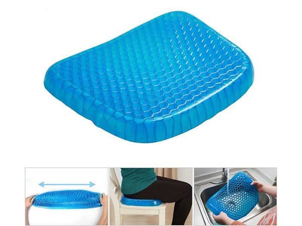 Blue Universal Gel Seat Cushion with Non-Slip Design and Double-Sided Gel