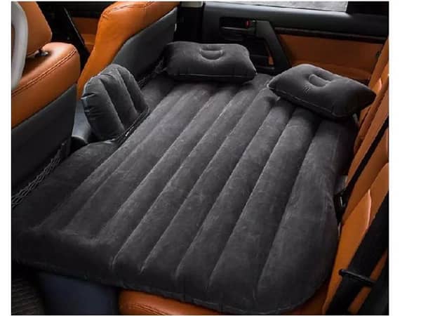 Universal Inflatable Car Air Mattress - Black | Car Traveling Bed | Portable Mattress