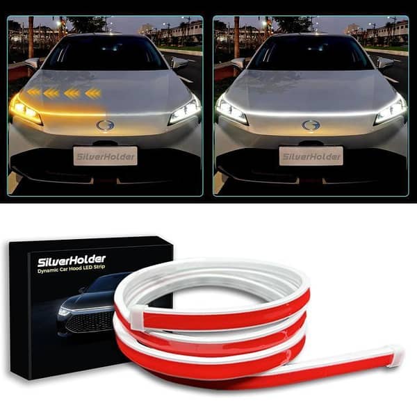 12V Dynamic White and Amber LED Strip Lights for Car Hoods