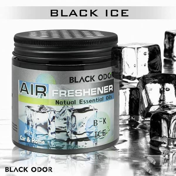 BLACK ODOR Black Gel Air Freshener - 180 gm for Home, Car, and Office