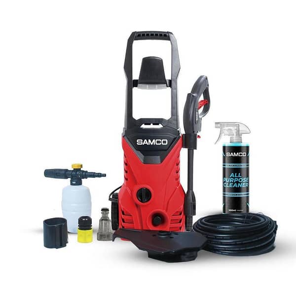 Samco 1400 Watts High Pressure Washer (110 Bar) with Foaming Canon and All Purpose Cleaner