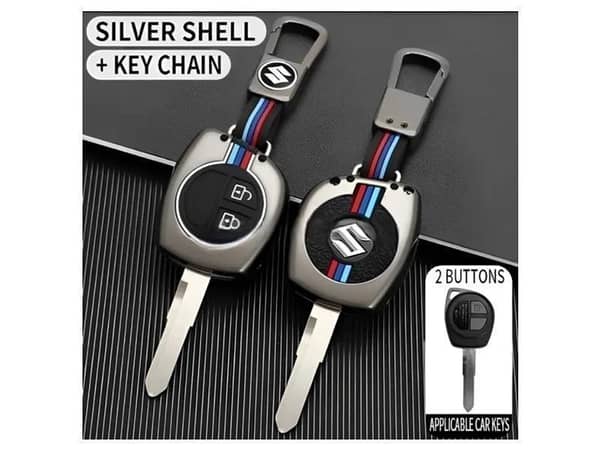 Protective Zinc Alloy Remote Key Cover for Suzuki Alto, Cultus, Wagon R, and Swift Models