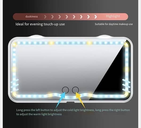 Makeup Mirror Light with LED for Car Visor - Ideal for Vlogging