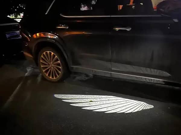LED Car Welcome Lights Dynamic Projection Lamp White Wings Ambient Lamps Auto