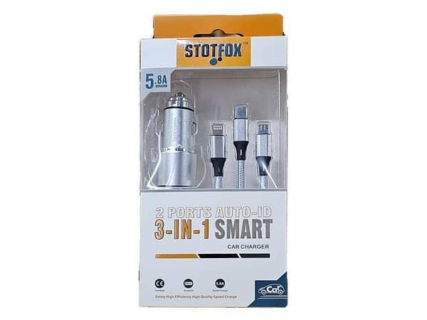 3 IN1 Dual USB Ports 5.8A Quick Car Charger