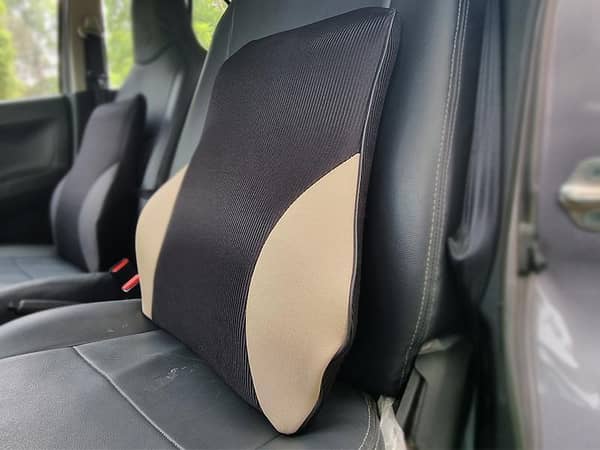 Car Seat Back Rest Long Cushion Beige 1 Pc
