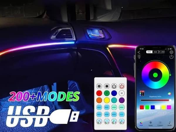 Car Ambient Light RGB Light Neon Strip APP Control Strips