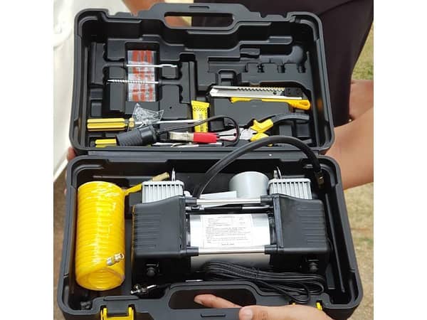 Double Cylinder Air Compressor Kit for Car Emergency Tool Kit