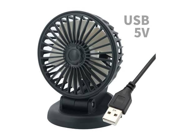Adjustable USB Car Air Vent Fan with 360 Degree Rotation and Electric Air Blower Function, 5V Cooling